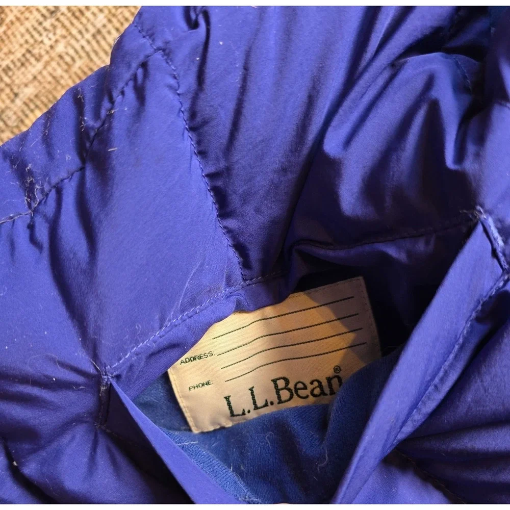 L.L. Bean Kids Reversible Goose Down Vest Blue Youth 14/16 Warm Winter Jacket